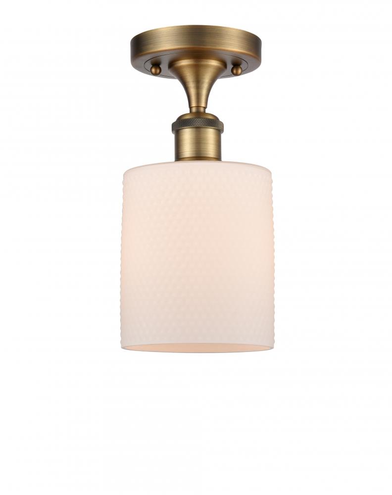 Cobbleskill - 1 Light - 5 inch - Brushed Brass - Semi-Flush Mount