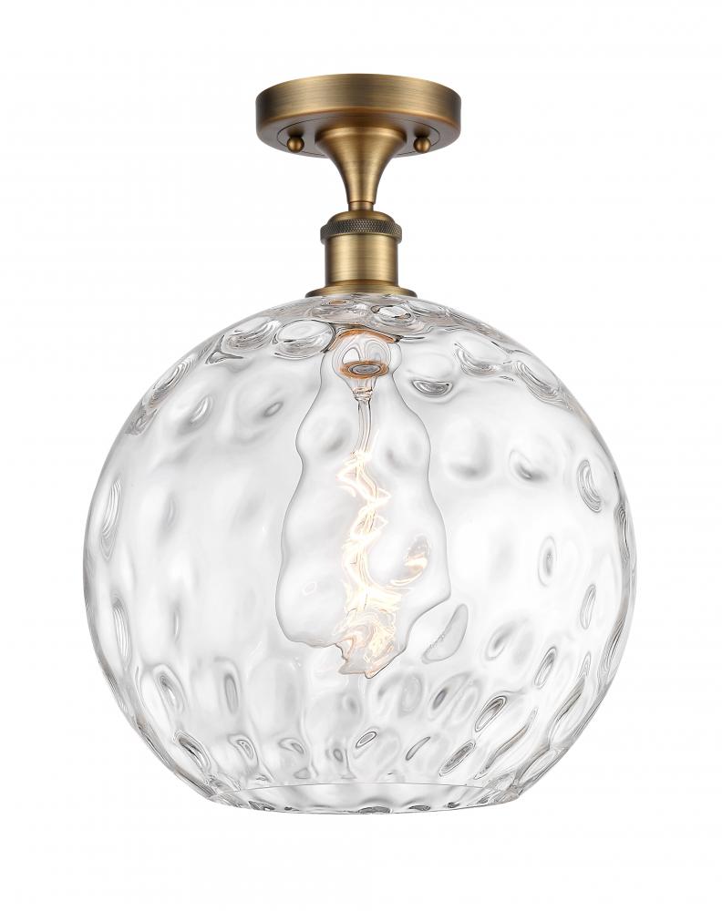 Athens Water Glass - 1 Light - 12 inch - Brushed Brass - Semi-Flush Mount