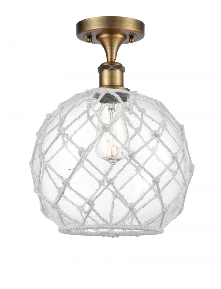 Farmhouse Rope - 1 Light - 10 inch - Brushed Brass - Semi-Flush Mount