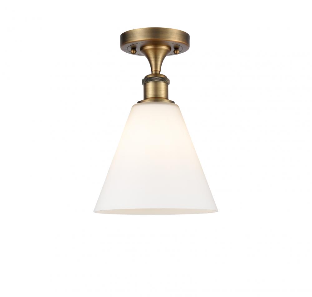 Berkshire - 1 Light - 8 inch - Brushed Brass - Semi-Flush Mount