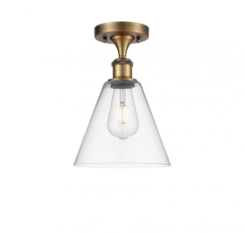 Berkshire - 1 Light - 8 inch - Brushed Brass - Semi-Flush Mount