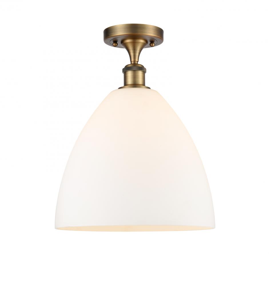 Bristol - 1 Light - 12 inch - Brushed Brass - Semi-Flush Mount