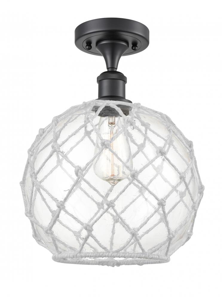 Farmhouse Rope - 1 Light - 10 inch - Matte Black - Semi-Flush Mount