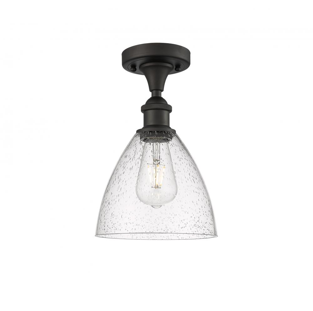 Bristol - 1 Light - 8 inch - Oil Rubbed Bronze - Semi-Flush Mount