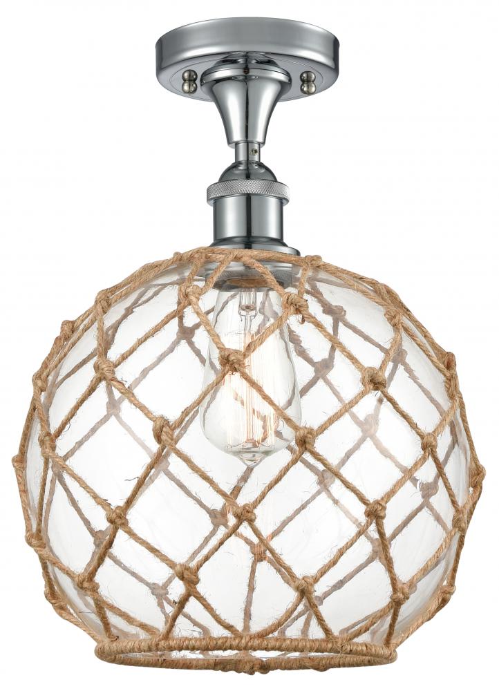 Farmhouse Rope - 1 Light - 10 inch - Polished Chrome - Semi-Flush Mount