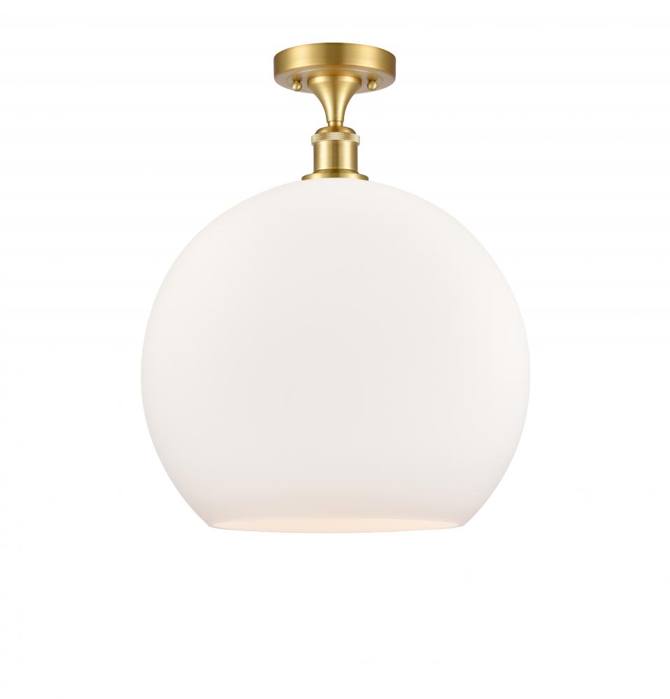 Athens - 1 Light - 14 inch - Satin Gold - Semi-Flush Mount