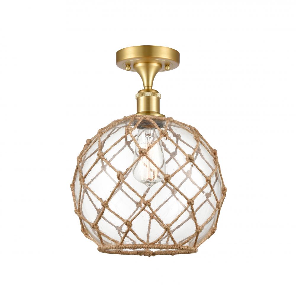 Farmhouse Rope - 1 Light - 10 inch - Satin Gold - Semi-Flush Mount