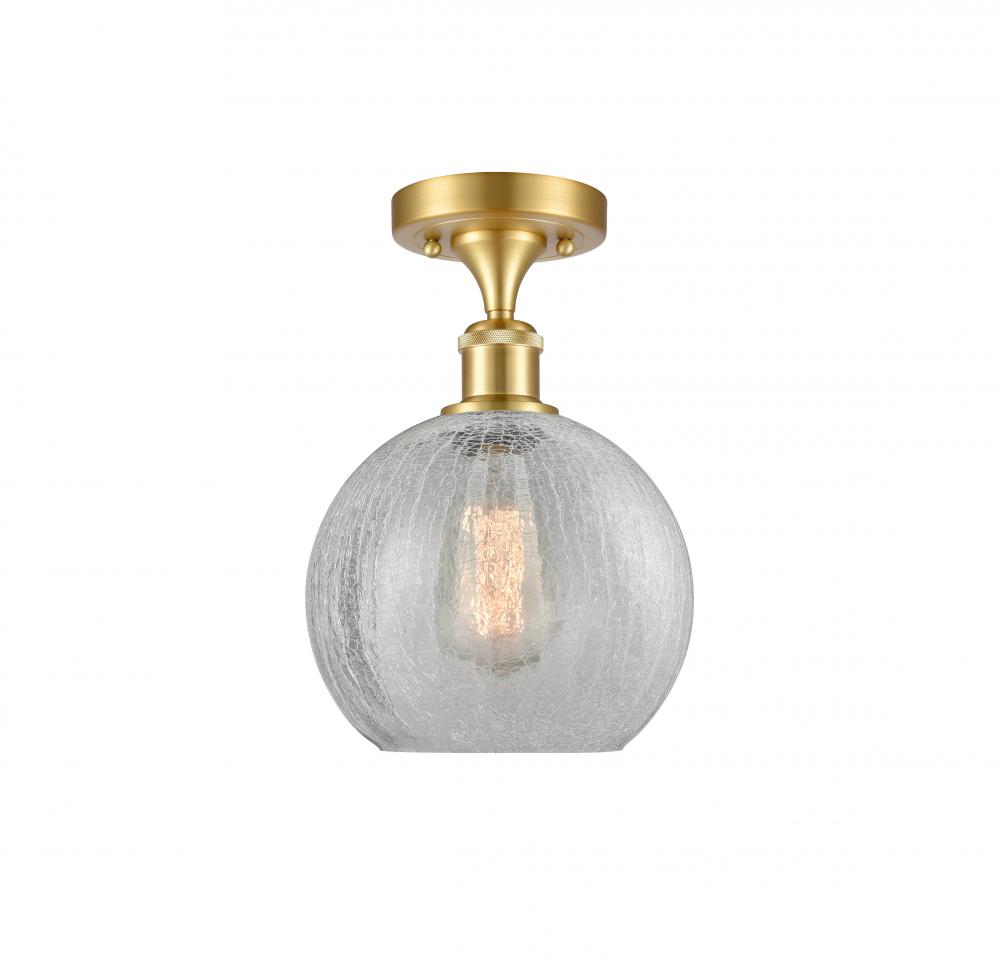 Athens - 1 Light - 8 inch - Satin Gold - Semi-Flush Mount