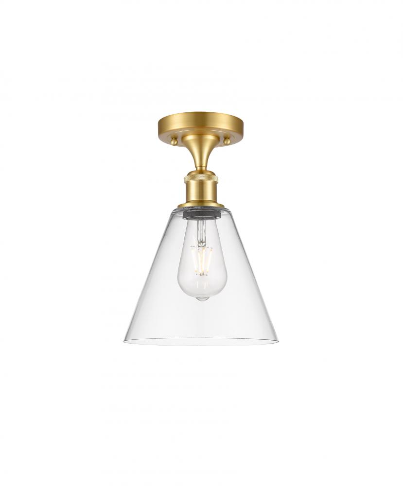 Berkshire - 1 Light - 8 inch - Satin Gold - Semi-Flush Mount