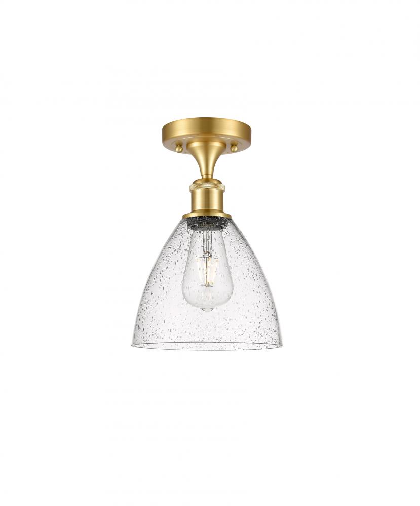 Bristol - 1 Light - 8 inch - Satin Gold - Semi-Flush Mount