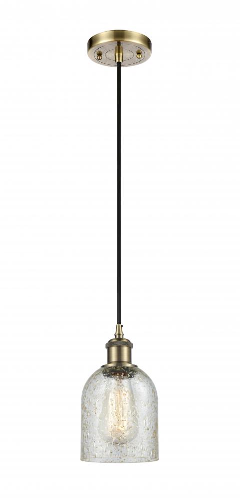 Caledonia - 1 Light - 5 inch - Antique Brass - Cord hung - Mini Pendant
