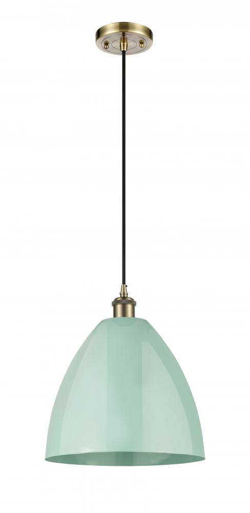 Plymouth - 1 Light - 12 inch - Antique Brass - Cord hung - Mini Pendant