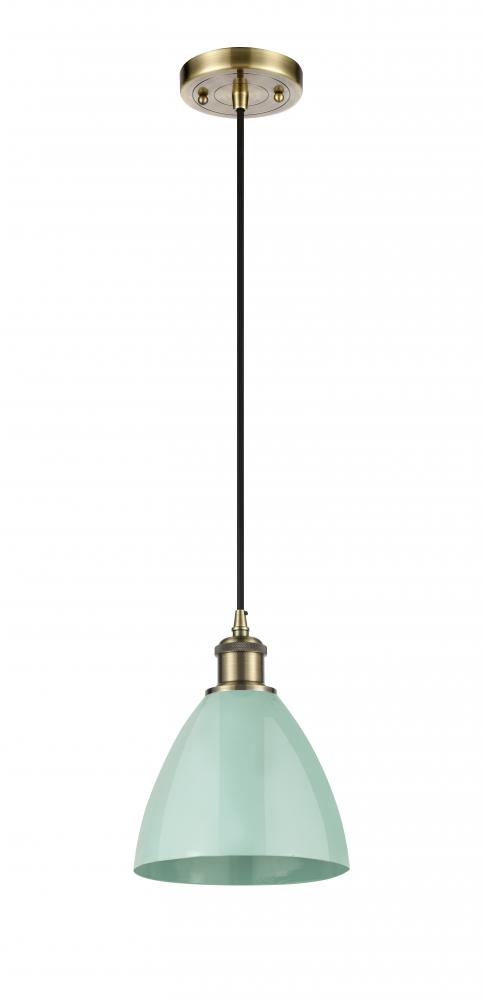 Plymouth - 1 Light - 8 inch - Antique Brass - Cord hung - Mini Pendant