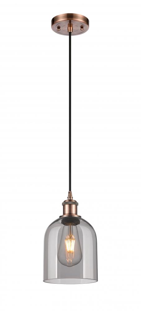 Bella - 1 Light - 6 inch - Antique Copper - Cord hung - Mini Pendant