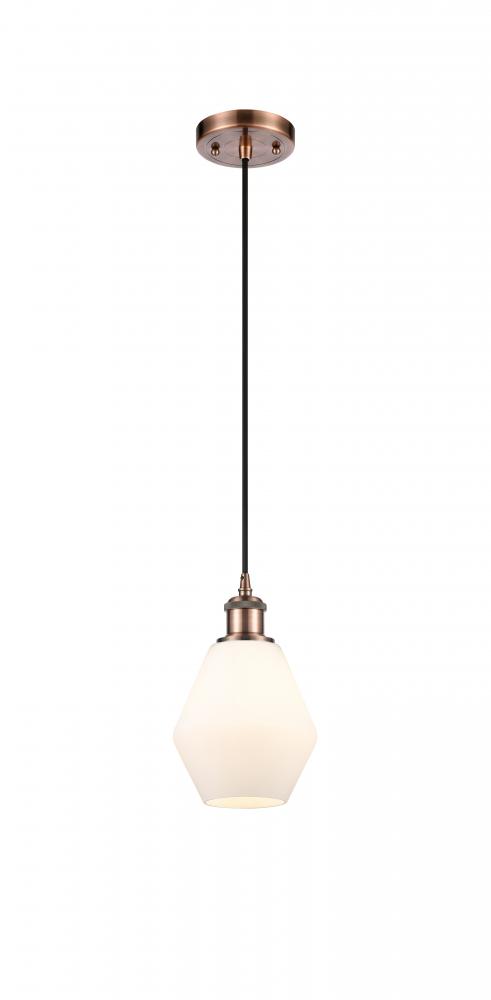 Cindyrella - 1 Light - 6 inch - Antique Copper - Cord hung - Mini Pendant