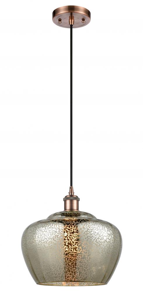 Fenton - 1 Light - 11 inch - Antique Copper - Cord hung - Mini Pendant