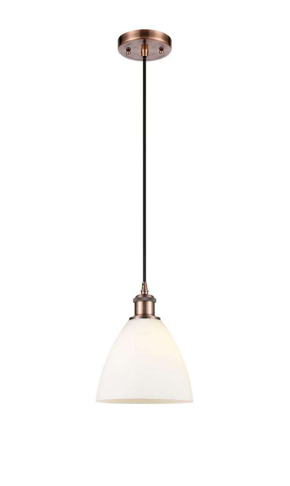 Bristol - 1 Light - 8 inch - Antique Copper - Cord hung - Mini Pendant