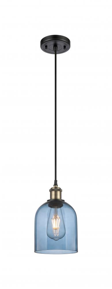 Bella - 1 Light - 6 inch - Black Antique Brass - Cord hung - Mini Pendant