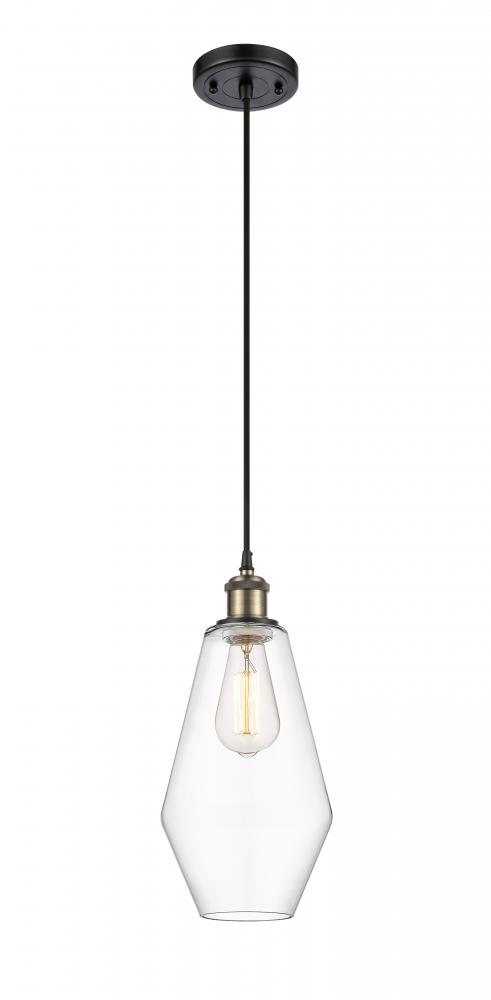 Cindyrella - 1 Light - 7 inch - Black Antique Brass - Cord hung - Mini Pendant