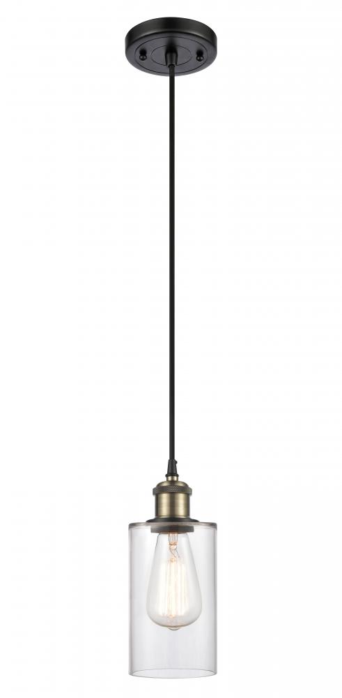 Clymer - 1 Light - 4 inch - Black Antique Brass - Cord hung - Mini Pendant