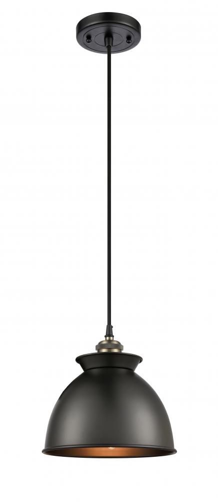 Adirondack - 1 Light - 8 inch - Black Antique Brass - Cord hung - Mini Pendant