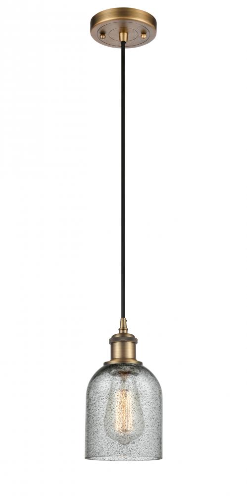 Caledonia - 1 Light - 5 inch - Brushed Brass - Cord hung - Mini Pendant