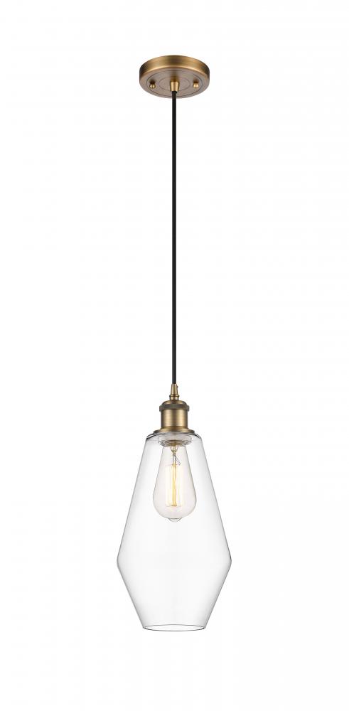 Cindyrella - 1 Light - 7 inch - Brushed Brass - Cord hung - Mini Pendant