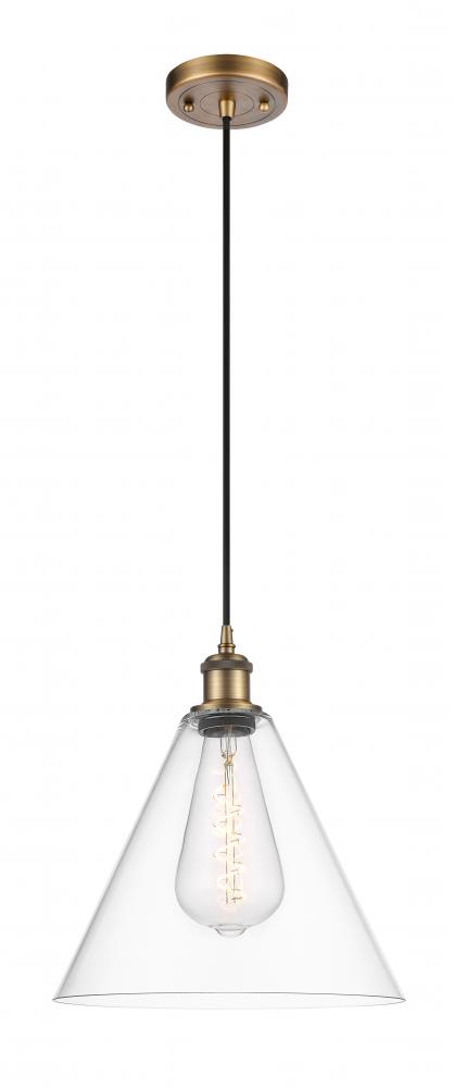 Berkshire - 1 Light - 12 inch - Brushed Brass - Cord hung - Mini Pendant