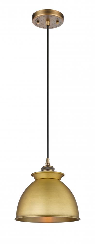 Adirondack - 1 Light - 8 inch - Brushed Brass - Cord hung - Mini Pendant