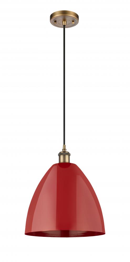 Plymouth - 1 Light - 12 inch - Brushed Brass - Cord hung - Mini Pendant