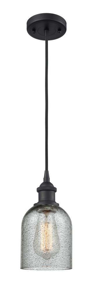 Caledonia - 1 Light - 5 inch - Matte Black - Cord hung - Mini Pendant