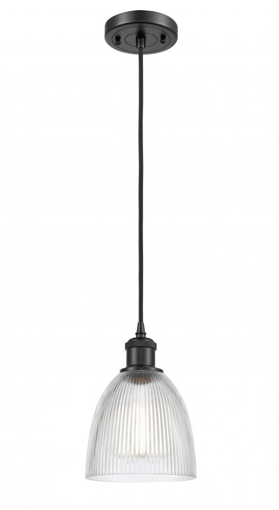 Castile - 1 Light - 6 inch - Matte Black - Cord hung - Mini Pendant