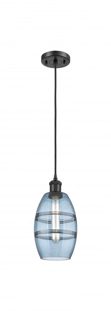 Vaz - 1 Light - 6 inch - Matte Black - Cord hung - Mini Pendant