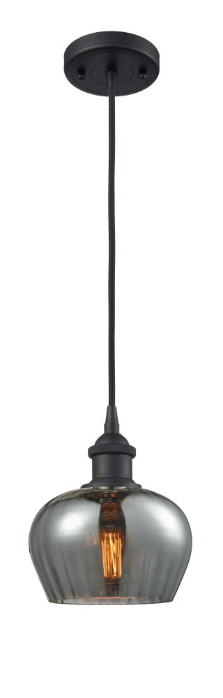 Fenton - 1 Light - 7 inch - Matte Black - Cord hung - Mini Pendant