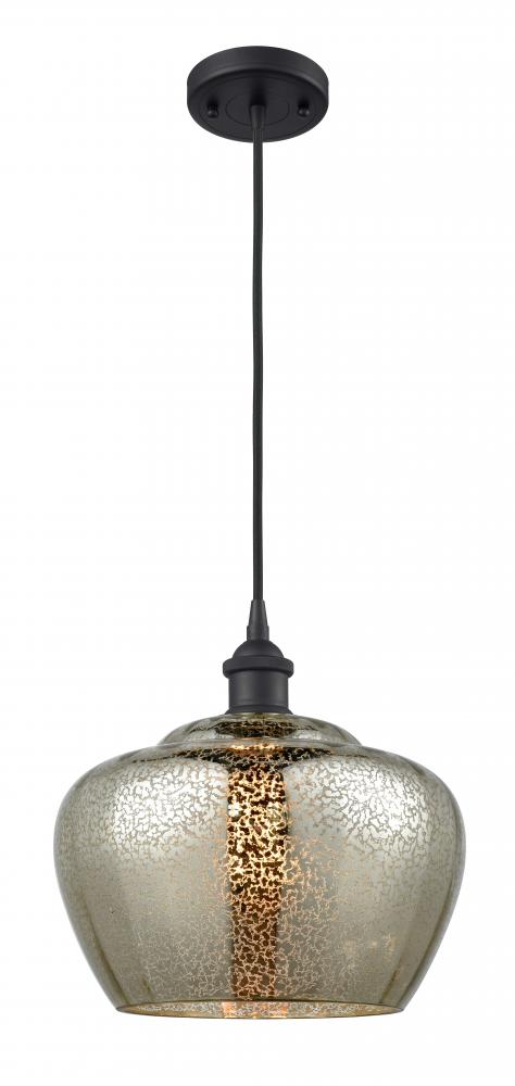 Fenton - 1 Light - 11 inch - Matte Black - Cord hung - Mini Pendant