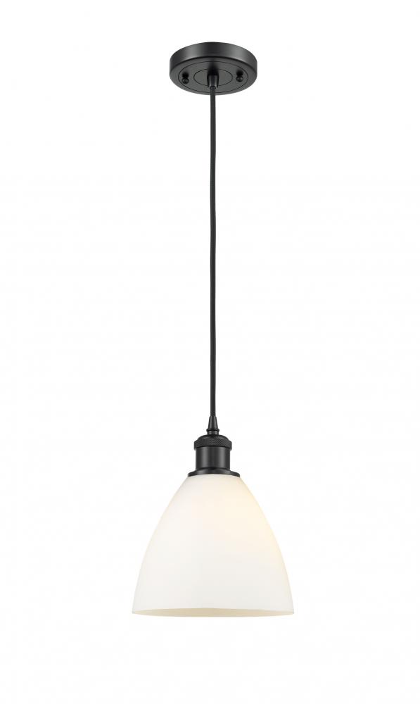 Bristol - 1 Light - 8 inch - Matte Black - Cord hung - Mini Pendant