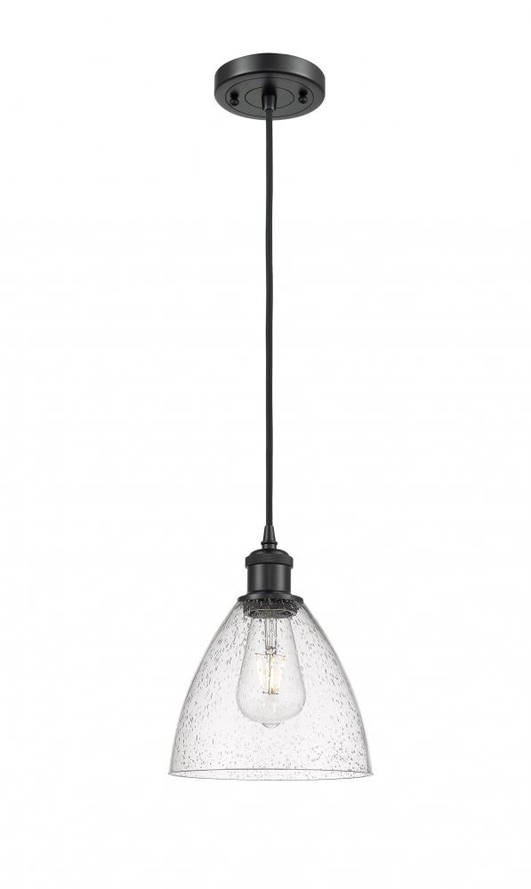 Bristol - 1 Light - 8 inch - Matte Black - Cord hung - Mini Pendant