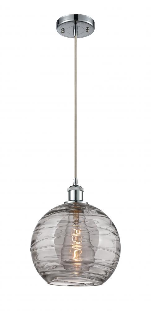 Athens Deco Swirl - 1 Light - 10 inch - Polished Chrome - Cord hung - Mini Pendant