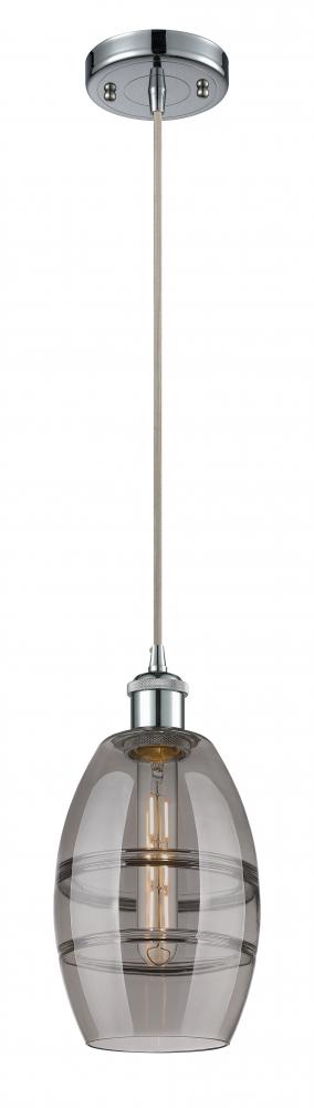 Vaz - 1 Light - 6 inch - Polished Chrome - Cord hung - Mini Pendant