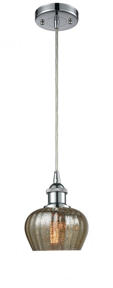 Fenton - 1 Light - 7 inch - Polished Chrome - Cord hung - Mini Pendant