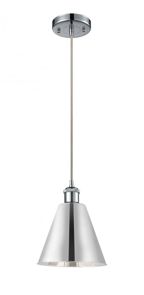 Berkshire - 1 Light - 8 inch - Polished Chrome - Cord hung - Mini Pendant