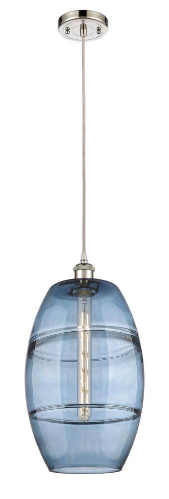 Vaz - 1 Light - 10 inch - Polished Nickel - Cord hung - Mini Pendant