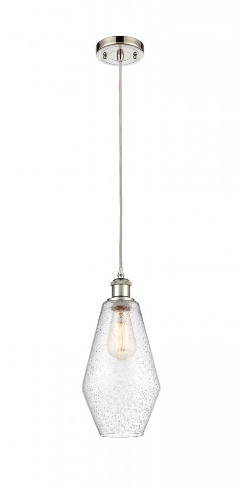 Cindyrella - 1 Light - 7 inch - Polished Nickel - Cord hung - Mini Pendant