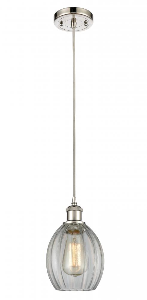 Eaton - 1 Light - 6 inch - Polished Nickel - Cord hung - Mini Pendant