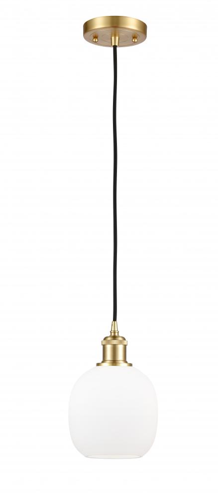 Belfast - 1 Light - 6 inch - Satin Gold - Cord hung - Mini Pendant