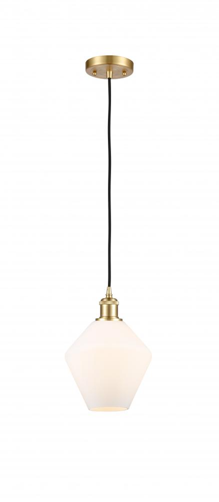 Cindyrella - 1 Light - 8 inch - Satin Gold - Cord hung - Mini Pendant