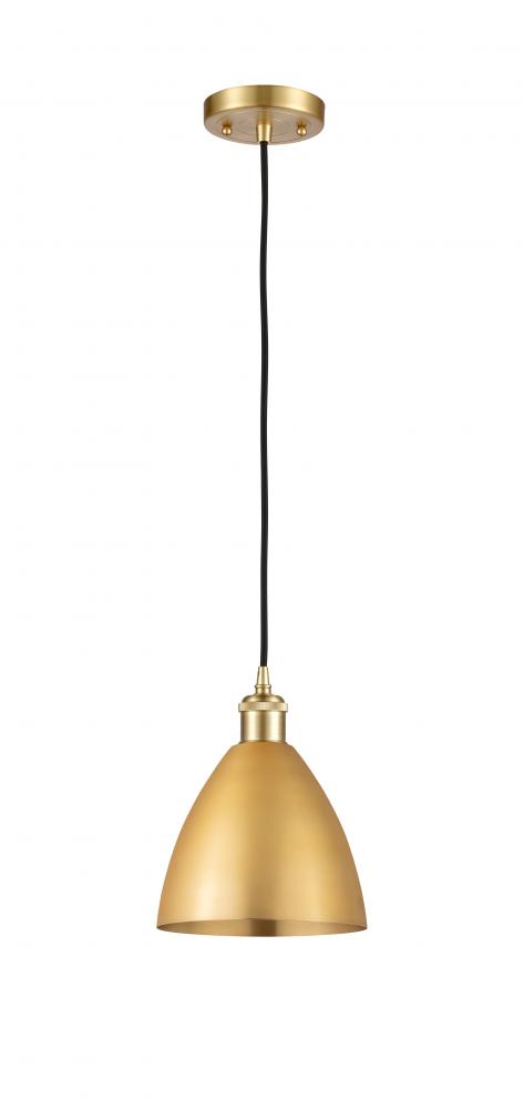 Bristol - 1 Light - 8 inch - Satin Gold - Cord hung - Mini Pendant