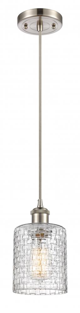 Cobbleskill - 1 Light - 5 inch - Brushed Satin Nickel - Cord hung - Mini Pendant