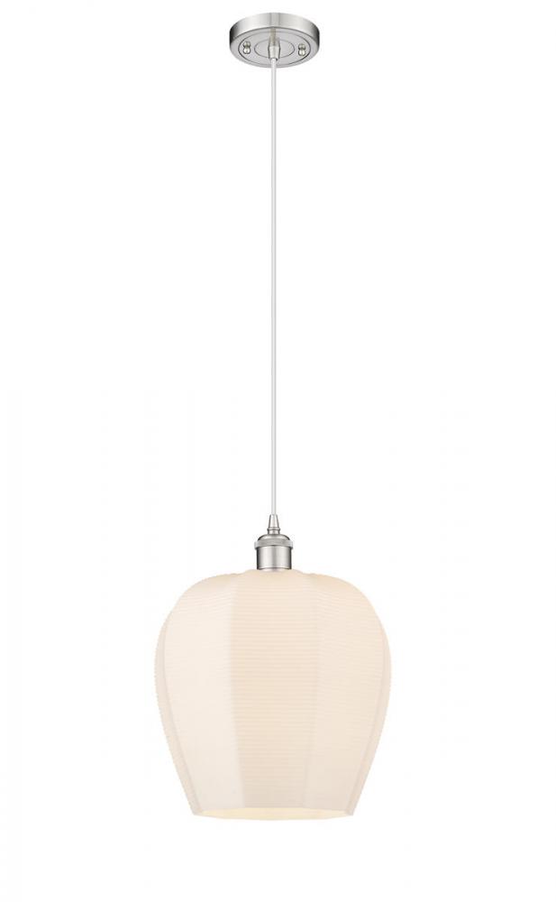 Norfolk - 1 Light - 12 inch - Brushed Satin Nickel - Cord hung - Mini Pendant