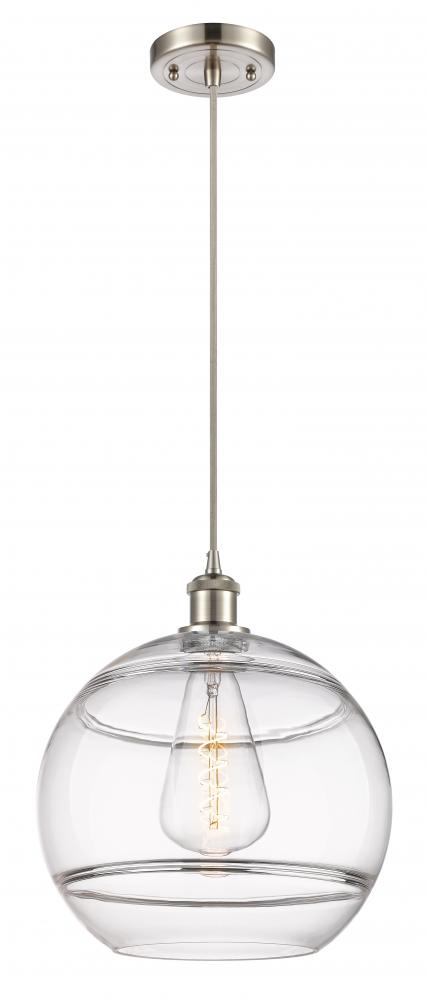Rochester - 1 Light - 12 inch - Brushed Satin Nickel - Cord hung - Mini Pendant